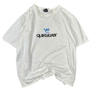 Vintage Quiksilver Graphic T-Shirt Mens XL White Surf Logo 90s Retro Tee